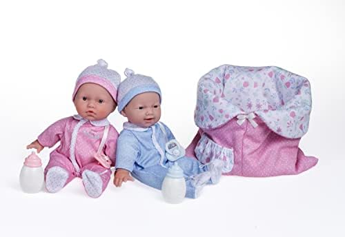 JC Toys La Baby 11" Soft Body Twin Baby Dolls – Removable Outfits and Reversible Sleeping Bag & Accessories– Small Baby Doll Toys for Children 12 Months +