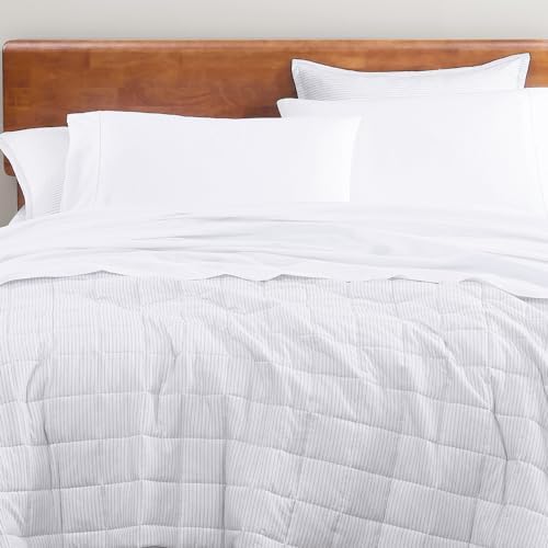 LANE LINEN Eco Friendly 100% Organic Cotton Queen Sheet Set, Soft & Comfy Fully Elasticized 15" Deep Pocket Bed Sheets, Low Pill Naturally Cooling Machine Wash Sábanas Queen- White Bed Sheets