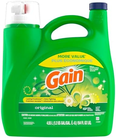 Gain + Aroma Boost Liquid Laundry Detergent Original Scent 107 Loads 154 oz HE Compatible (Pack of 2)