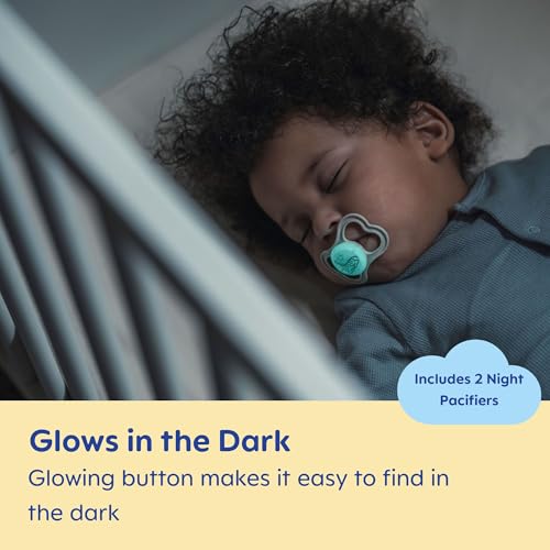 MAM Air Day & Night Baby Pacifier, for Sensitive Skin, Glows in The Dark, 16+ Months, Baby Boy, 4 Count