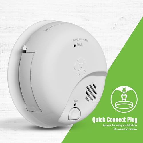 First Alert SMICO100-AC Interconnect Hardwire Combination Smoke & Carbon Monoxide Alarm with Battery Backup - 3 Pack