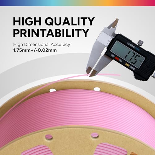 OVERTURE PLA Filament 1.75mm, Neatly Wound 3D Printer Filament 1kg Spool (2.2lbs), Dimensional Accuracy +/- 0.02 mm, Fit Most FDM 3D Printers (Pink)