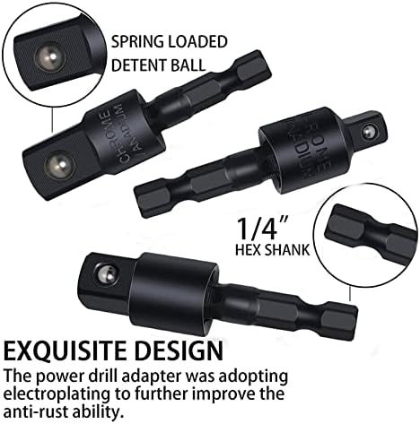 17Pcs Flexible Drill Bit Extension, Include 3Pcs Rotatable Socket Adapter 2Pcs Hex Shank 105° Right Angle Drill Attachment 10 Short Screwdriver Bits 90° Angled Bits and Bendable Extension