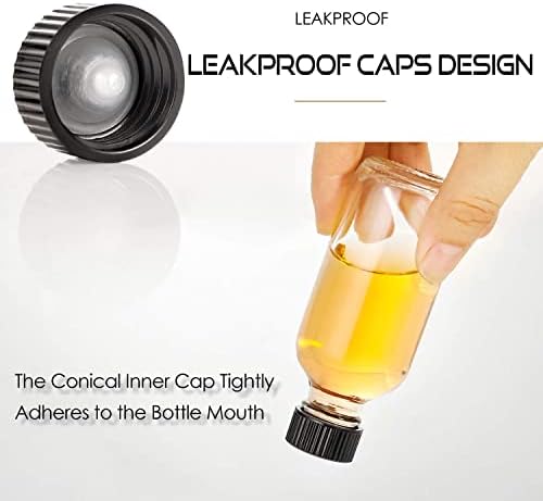 36 Pack, 2 oz Small Clear Glass Bottles w/Lid & 6 Stainless Steel Funnels - 60ml Boston Sample Bottles - Mini Travel Essential or Decorative Bottles for Potion, Juice, Wellness, Ginger Shots, Whiskey