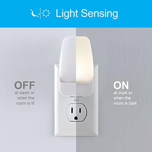GE LED Night Light, Plug-in, Dusk to Dawn Sensor, Warm White, Ambient Lighting, Ideal for Kids and Adults Bedroom, Bathroom, Nursery, Hallway, Kitchen, 46882, 4 Pack