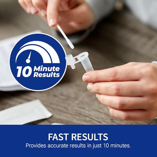 CorDx TyFast 10 Mins Flu A/B & Covid 19 Multiplex Rapid Test, Results in 10 Minutes—Precision Skip The 15 Wait, EUA Authorized, at Home 3 in 1 Combo Kit, 5 Tests, Use-Friendly & No Discomfort