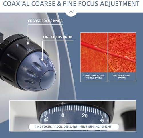 SWIFT SW380B Compound Binocular Microscope 40X-2500X, with 5MP USB Camera,Microscope Lens Adapter and 100 PCS Slide Kit