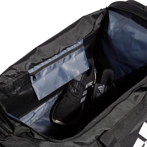 adidas Unisex Defender 4.0 Gym Duffel Bag for Men and Women, Black/White, Large (110L)