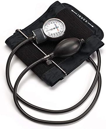 PARAMED Aneroid Sphygmomanometer – Manual Blood Pressure Cuff with Universal Cuff 8.7-16.5" and D-Ring – Carrying Case in The kit – Black – Stethoscope Not Included