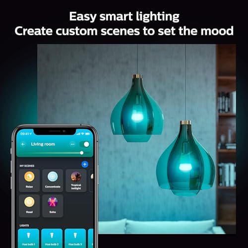 Philips Hue Smart 75W A19 LED Bulb - White and Color Ambiance Color-Changing Light - 1 Pack - 1100LM - E26 - Indoor - Control with Hue App - Works with Alexa, Google Assistant and Apple Homekit
