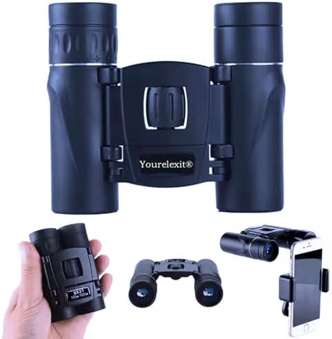 Binoculars with Phone Adapter for Adults, Compact Pocket Travel Binocular for Bird Watching Concert Theater Opera High Powered Electronics Cruise Ship Essentials Norwegian Alaska Hiking Camping Gear
