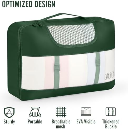 Veken 10 Set Packing Cubes for Travel Essential, Suitcase Organizer Bags in 4 Sizes, Carry-On Luggage Accessories with Large Laundry & Hanging Toiletry Bag, Must-Have for Airplane, Road Trip & Camping
