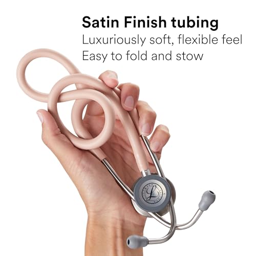 3M Littmann Classic III Monitoring Stethoscope, 5910C, More Than 2X as Loud, Weighs Less, 27" Champagne Rose Satin-Finish Tube for Added Comfort, Flexibility and Cleanability