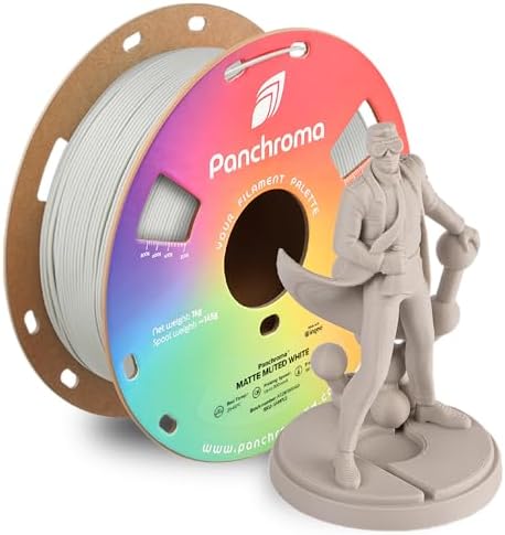 Polymaker Panchroma Matte PLA Filament, Muted White 1.75mm 1kg 3D Printing Filament, Formerly Polyterra Matte, Fit Most FDM 3D Printers, 1kg Spool (2.2lbs)