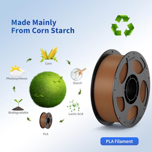 ANYCUBIC PLA 3D Printer Filament, 3D Printing PLA Filament 1.75mm Dimensional Accuracy +/- 0.02mm, 1KG Reusable Spool (2.2 lbs), Dark Brown