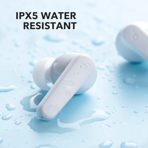 Soundcore by Anker P20i True Wireless Earbuds, 10mm Drivers with Big Bass, Bluetooth 5.3, 30H Long Playtime, Water-Resistant, 2 Mics for AI Clear Calls, 22 Preset EQs, Customization (White)