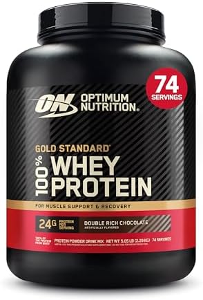 Optimum Nutrition Gold Standard 100% Whey Protein Powder, Double Rich Chocolate, 5 Pound (Packaging May Vary)