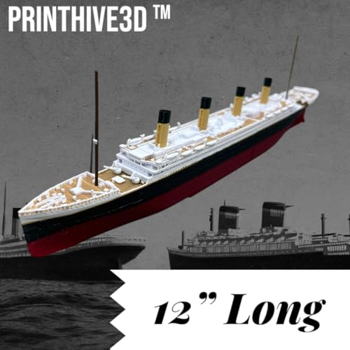 PrintHive3d Split In Half Action Titanic Toy, Break In Half RMS Titanic Toys For Kids,Titanic Toy, Titanic Ship, Colorized Titanic Cake Topper, Historically Accurate BreakableTitanic Boat, Titanic Replica
