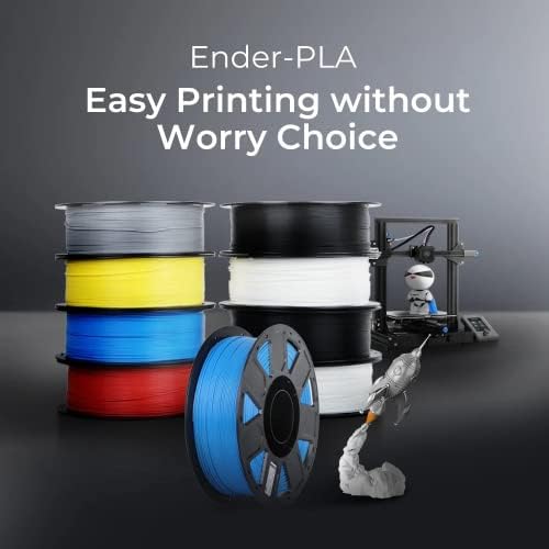 Creality 3D Printer Filament 1.75mm, Ender PLA Filament No-Tangling Smooth Printing Without Clogging No Warping, Fit Most FDM 3D Printers, 1kg Spool, Dimensional Accuracy +/- 0.02mm, Blue