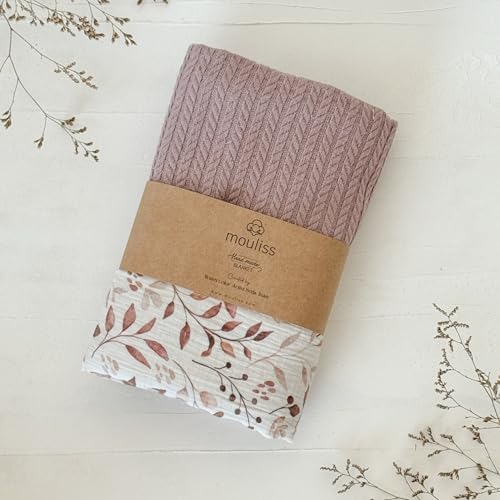 Personalized Baby Blanket with Name – Handmade 100% Organic Cotton Newborn Gift | Custom Knit Blanket for Boys, Girls, Kids & Baby Showers