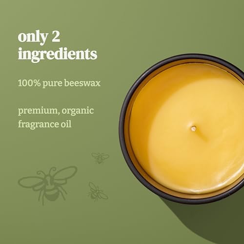 Orange Clove Organic Beeswax Candle | 2 Ingredients | 100% Pure Beeswax Candles, Non Toxic, Natural, Organic Candles, Beeswax Candles Scented, Non Toxic Candles, 80 Hour, 10oz