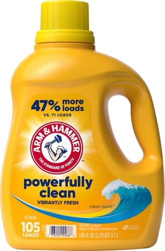 Arm & Hammer Clean Burst, 105 Loads Liquid Laundry Detergent, 105 fl oz (Pack of 2)