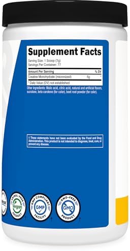 Nutricost Creatine Monohydrate Powder (Pineapple Mango, 500 Gram) - Micronized Creatine Supplement - Vegan, Non-GMO, Gluten Free