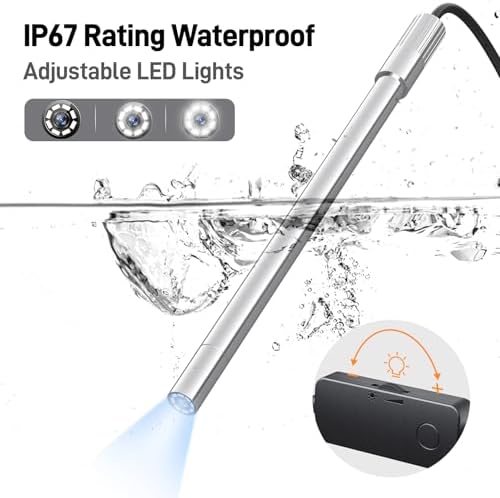 Teslong USB-C Digital Microscope, 10X to 200X Magnification Portable Camera with 8 LED Lights, Handheld Rotating Metal Stand for Coin, Electronic, Compatible with iPhone 15+ and Android Devices
