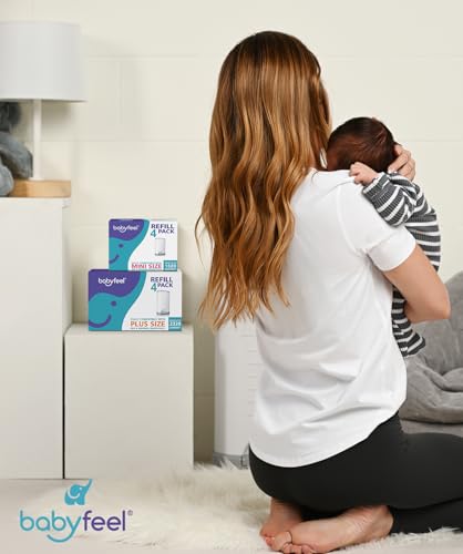 Babyfeel Refills Compatible with DEKOR PLUS Diaper Pails | 4 Pack | Exclusive 30% Extra Thickness | Diaper Pail Refills with Powerful Odor Elimination | Fresh Powder Scent | Holds up to 2320 Diapers