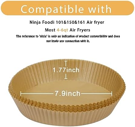200 Pcs Air Fryer Liners - Disposable Parchment Paper Sheets for Ninja Air Fryer AF101 & AF150 XL