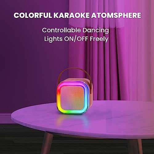 IROO Mini Karaoke Machine for Kids, 2025 TOP Toys Birthday Gifts Ideas for Girls Ages 4, 5, 6, 7, 8, 9, 10, 12+ Years Old, Portable MP3 Player with 2 Wireless Mics for Party