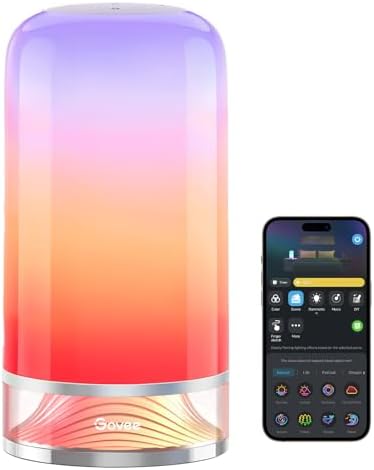 Govee RGBIC Smart Table Lamp 2, Touch Bedside Small Table Lamp Work with Matter, Alexa, LED Desk Lamp with 64 Scene Modes, Color Changing Lamp for Bedroom Living Room Dimmable Night Light(Corded)