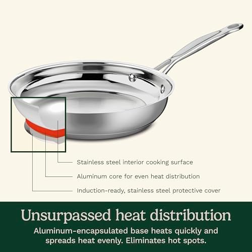 Cuisinart 10-Inch Open Skillet, Chef's Classic Stainless Steel Cookware Collection, 722-24