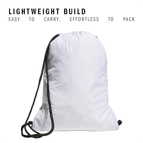 adidas Alliance Sackpack, Drawstring Backpack, Lightweight Small Gym Bag for Women and Men, White/Black, One Size