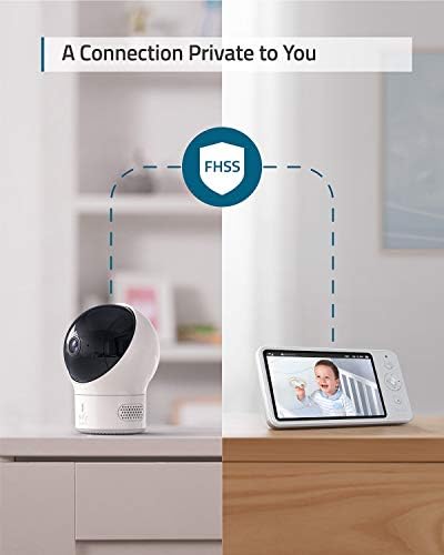 eufy Security Baby Monitor Spaceview E110 with Security Camera and 2-Way Audio, 720p HD Resolution, Night Vision, 5" Display, 110° Wide-Angle Lens Included, Lullaby Player, Sound Alert (Renewed)