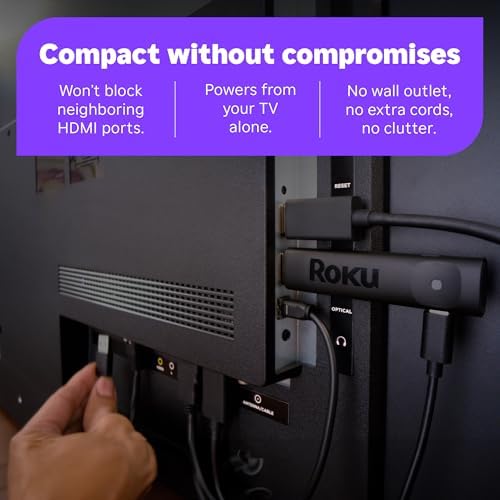 Roku Streaming Stick Plus 2025 - 4K & HDR Roku Streaming Device for TV with Voice Remote - Free & Live TV