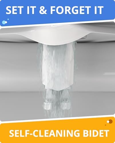 CLEAR REAR Bidet Attachment for Toilet – Non-Electric, Self-Cleaning - Adjustable Water Pressure Nozzle - Bidet Attachment for Toilet Seat with Front & Rear Wash, Hygienic Bathroom Upgrade (Black)