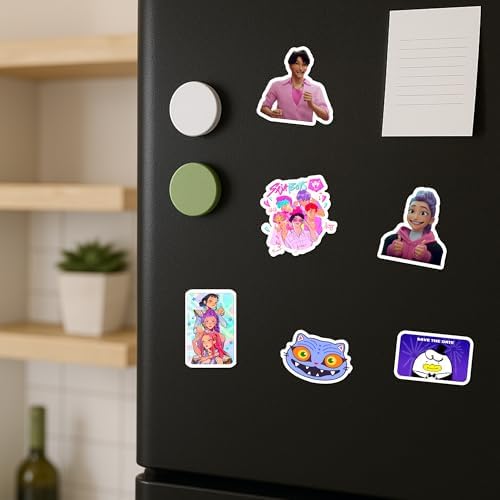 60PCS Pop Demon Hunters Sticker Sheets – Korean Idol Movie, 3D Anime, Huntrx, Saja Boys, Jinwoo, Rumi, Tiger, Zoeystery, Miromabby – Waterproof for Bottle, Phone, Party Decor, Scrapbook