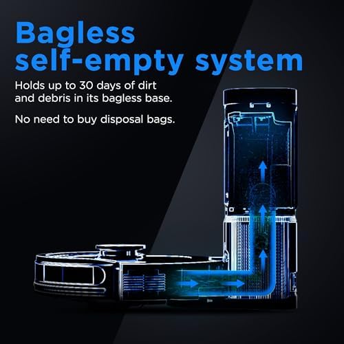 Shark RV2300S Matrix Self-Empty Robot Vacuum with No Spots Missed on Carpets & Hard Floors, Bagless 30 Day Capacity Base, Precision Home Mapping Perfect for Pet Hair, Wi-Fi, Black/Grey (Renewed)