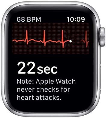 Apple Watch Series 5 (GPS + Cellular, 44MM) - Silver Aluminum Case with White Sport Band (Renewed)