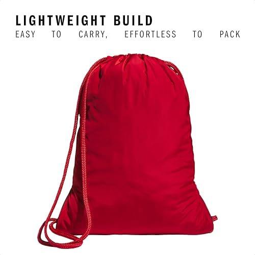 adidas Alliance Sackpack, Drawstring Backpack, Lightweight Small Gym Bag for Women and Men, Team Power Red 2, One Size