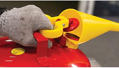 Eagle 2 Gallon Type I Yellow Safety Gas Can for Diesel with Flame Arrester, Self-Closing Lid, and F-15 Funnel, Made in the USA, Galvanized Steel Flammable Storage Can, UI20FSY