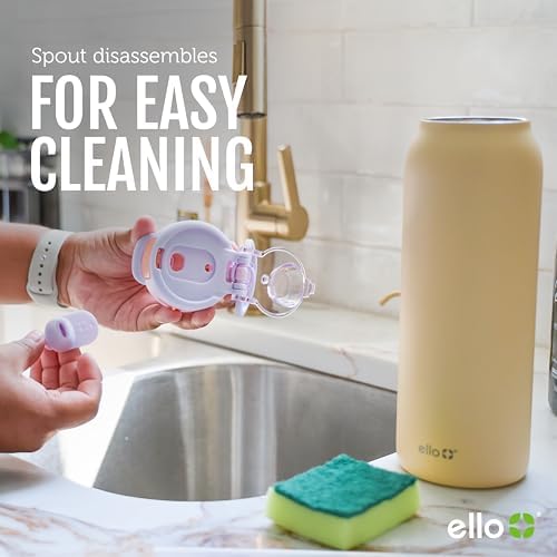 Ello Pop & Fill Stainless Steel Water Bottle with Quick Fill Technology, Double Walled Vacuum Insulated Metal, Leak Proof Locking Lid, Sip & Chug, BPA Free, Holiday Gift for Him Her, 22oz, 32oz, 40oz