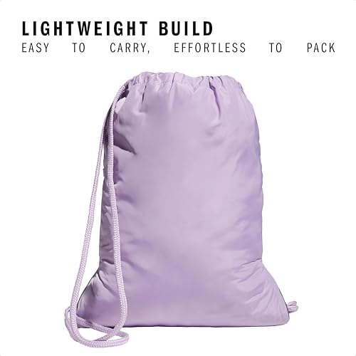 adidas Alliance Sackpack, Drawstring Backpack, Lightweight Small Gym Bag for Women and Men, Powder Plum Purple/Aurora Plum Purple, One Size