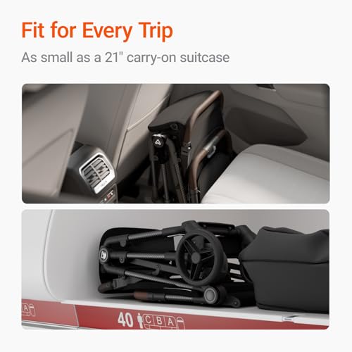 Lightweight Baby Travel Stroller with Carbon Fiber Frame, Compact & Airplane-Friendly, One-Handed Folding Design, 11.6 lbs, Perfect for Toddlers, Jet