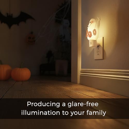 L LOHAS LED Halloween Night Light Plug in, Ghost Nightlight with UL,C7 Bulbs Changeable,Halloween Party Decorative for Adults,Kids,Gift