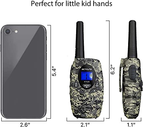 Retevis RT628 Kids Walkie Talkies,Army Toys for 6-12 Year Old Boys Girls,FRS Walky Talky with Key Lock,Gift for Outdoor Adventure Camping Hunt Trip(2 Pack,Camo)