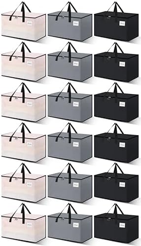 Heavy Duty Moving Bags - Extra Large Packing Bags and Storage Totes, Collapsible and Foldable Option for Moving and Storage, Multicolored, 125 L - 18 Pack