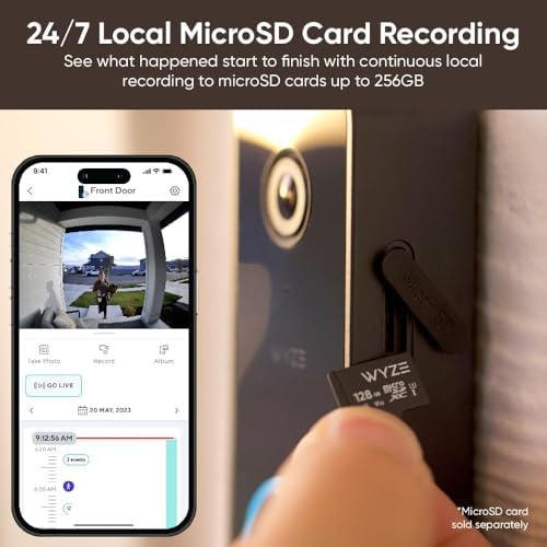 WYZE Doorbell Camera v2, 2K Security Video Doorbell with Color Night Vision, 2-Way Audio, 24/7 Video Recording*, Package Monitor, Works with Alexa & Google Assistant, Wired. Free Expert Setup