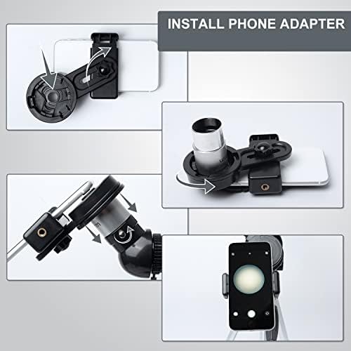 Telescope 70mm Aperture 500mm - for Kids & Adults Astronomical Refracting Telescopes AZ Mount Fully Multi-Coated Optics, with Diagonal Mirror Phone Adapter, Carrying Bag, Wireless Remote Black